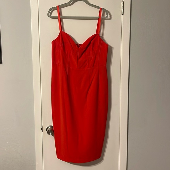 Sergio Hudson Dresses & Skirts - Sergio Hudson Red Bustier Midi Dress
